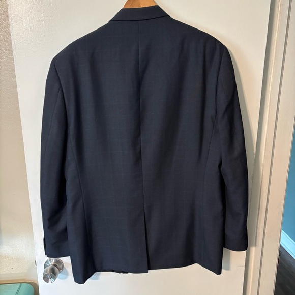 Chaps mens size 44R blue plaid single breasted 2 button front notch lapel blazer - Picture 3 of 11